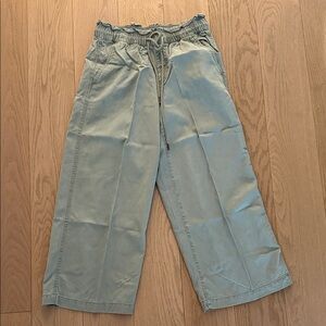 LOFT Light green cropped wide leg pants